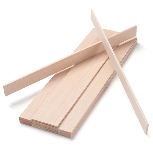 Balsa Wood Sticks Balsa Wood Strips 1/8 1 12 20 PCS Square Wooden Dowels for Crafts Wooden Sticks for Crafting Unfinished Flat Lumber Boards Piece Planks for Model Woodworking