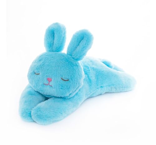 Image of Fuzzbuzz Soft Toy Bunny - 19cm Blue Plush Sleeping Rabbit for Kids 3+ | Cuddly Animal Doll for Toddlers, Boys & Girls | Soft & Cozy Stuffed Toy for Play & Sleep