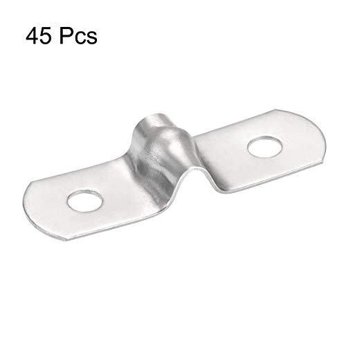 Uxcell 5Mm(0.2") Rigid Pipe Strap 2 Holes Tube Straps 201 Stainless Steel Tension Tube Clip Clamp 45Pcs #TOP3