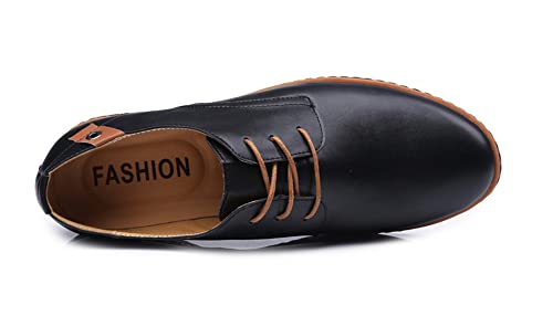 Men's Comfortable Round Toe Oxford Lace-Up Leather Casual Shoes for Business Work Outdoor Walking3