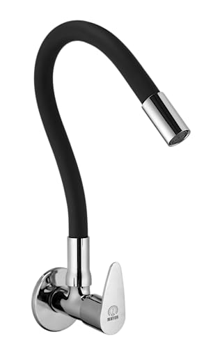 MAYUR ÖCICH Brass Kitchen Sink Tap with Flexible Dual Flow Spout | 360° Swivel Cold Water Faucet | Premium Chrome Finish | 10 Years Warranty (Trendy)