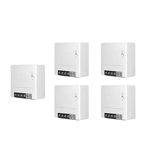 5pcs Sonoff mini-DIY-WiFi interruptores inteligentes bidireccionales, pequeños conductores, temporizadores, interruptores de luz, módulos de control remoto trabajando con Alexa.