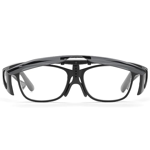 Fit Over Regular Prescription Glasses with Flip Up Polarized Lens Safe Driving Glasses Anti Glare Sunglasses Shield Wrap Around Shades UV Protection Eyeglasses Rectangle Eyewear For Women and Men2