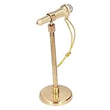 Alomejor Modelo de Micrófono en Miniatura, Modelo de Micrófono de Cobre Modelo de Instrumento Musical Artesanal para Casa de Muñecas 1:12