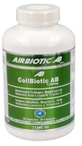 Airbiotic CollBiotic AB 1000mg, 90 Cápsulas | Colágeno Hidrolizado, Con Magnesio y Vitamina C, Alta Disponibilidad Celular, Absorción Rápida, 3 Meses de Cobertura