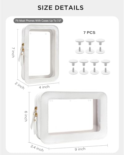 Image of LETGO Clear Insert Bag for Bogg Bag Accessories - 2 Packs Leather Zipper Insert Pouch for Bogg Tote Travel Makeup Clean Toiletry Handbag Organizer Cosmetic Divider Storage Inner Pouch (Beige)