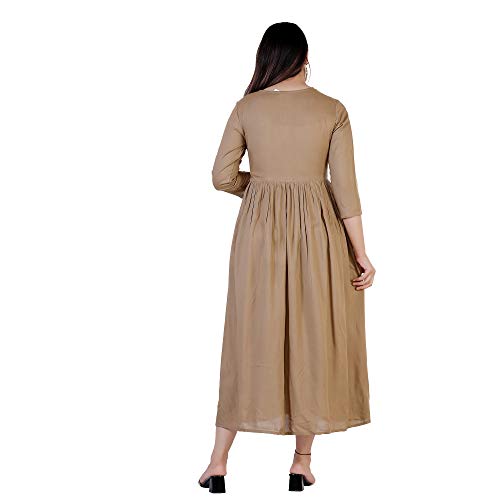 Image of DMP FASHION Women' s Rayon Classy Embroidery Work Flared Kurta