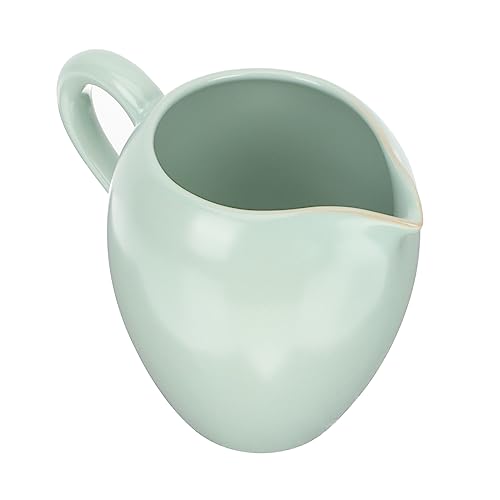 KICHOUSE cubo de jugo de leche gu frasco humeante tazón de azúcar líquido crema de café cafetera vintage cafetera retro dispensador de leche pequeño recipiente de leche cerámica Light Green