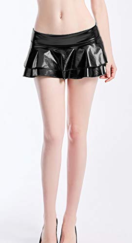 Women's Solid Novelty Metallic Pleated Mini Skirt2
