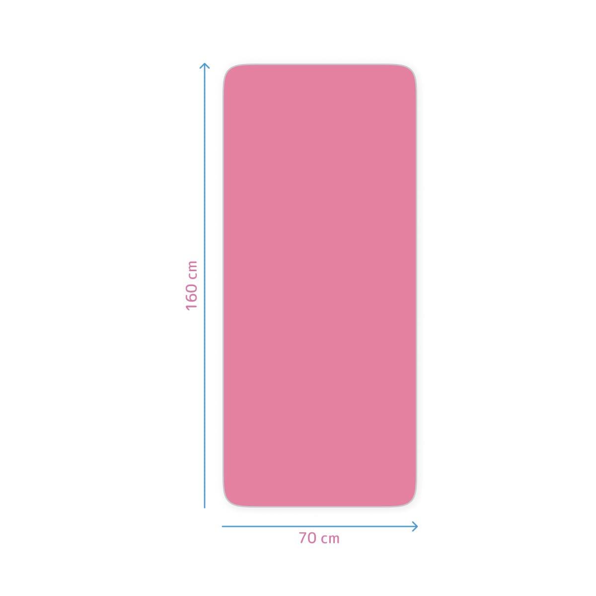 Drap-Housse Jersey 100 % Coton Bébé – 160 X 80 Cm – Rose – Pour Matelas Évolutif Et Lit Junior