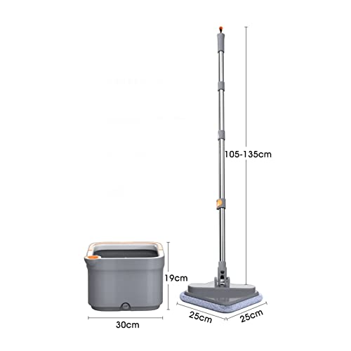 Wischmopp und Putzeimer Set Spin Mop und Eimer mit Wringer Set Mikrofaser wiederverwendbare Head-Nachfüllungen, Haushaltsreinigungsbedarf for Hartholzfliesen Marmorboden Putzeimer und Bodenwischer mit – Bild 3