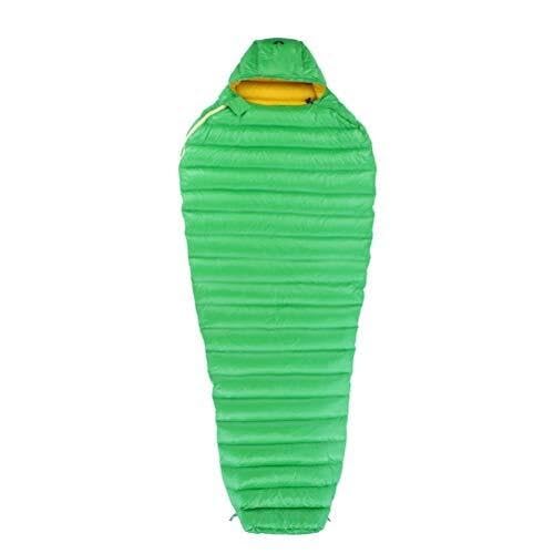 Goose Down Sleeping Bag Outdoor Camp Ultra Dry White Mummy Sleeping Bag Water Repellent Lightweight Compact Green