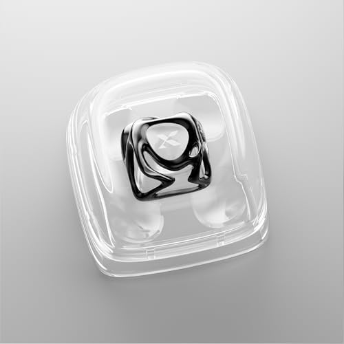 Image of GMKWTL XVX Black Custom Keycaps, Metal Liquid Transparent Key caps, 1U Keyboard Keycaps Replacement for Mechanical Keyboard
