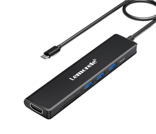 Hub USB-C 3.0 TC90 7-en-1 avec transfert rapide 5 Gbit/s et sortie HDMI pour PC portable