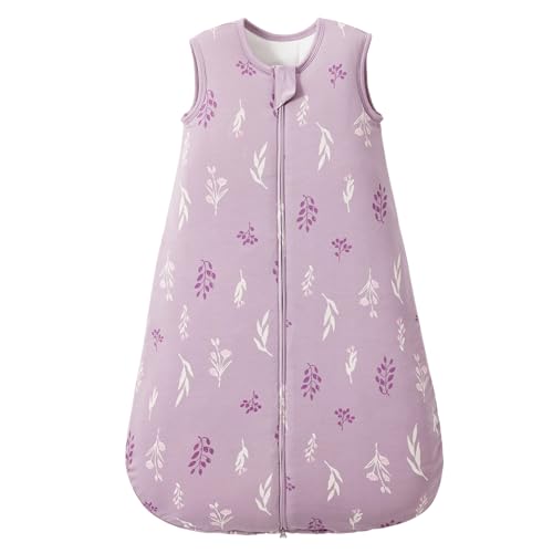 Image of Duomiaomiao Baby Sleep Sack 95% Rayon Made from Bamboo, 5% Spandex, 2.5 TOG Baby Wearable Blanket 0-6 Months, Winter Soft Infant Toddler Sleep Sack, 2-Way Zipper Sleeping Bag for Unisex Babies