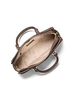 Michael Kors Women's Arden Medium Top-Zip Satchel, Gold-Tone Hardware/Suede/Nutmeg — image 3