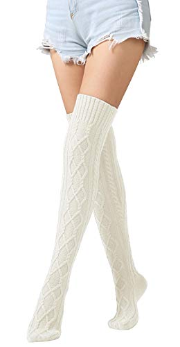 Aedericoe Women Boot Knee High Socks Thigh High Knit Socks Extra Long Leg Warmers Winter Stockings