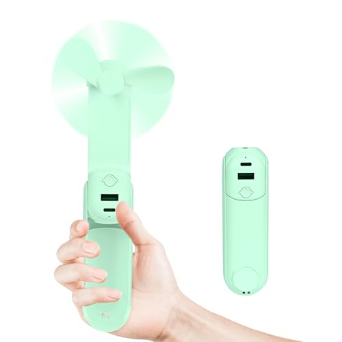 Gerbala 5 in 1 Mini-Ventilator, USB Wiederaufladbarer Taschenventilator, 30 Arbeitsstunden,...