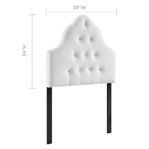 Modway Sovereign Twin Diamond Tufted Performance Velvet Headboard, White #TOP2