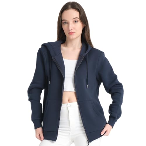 Sweatshirt pour femme avec capuche DIVINA d'inspiration design italien bleu marine