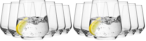 Krosno Vasos de Agua Jugo Tumbler | Conjunto de 12 Piezas | 400 ML | Splendour Collection | Perfectos para Uso en Casa, Restaurante y en Fiestas | Apto para Microondas y Lavavajillas