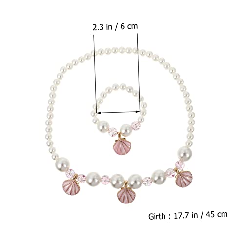 Abaodam Pulseira De Pérolas Falsas Colar De Pérolas Pulseiras De Criança Joias Para Crianças Colar E