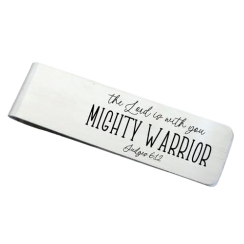 Personalized The Lord is With You Mighty Warrior Stainless Steel Money Clip Great Christian Religious Gift for Cancer Fighter Survivor