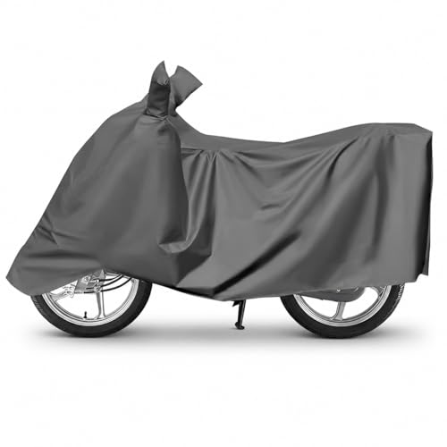 Image of Sulfar 100% Waterproof Universal Bike Cover UV Protection & Dustproof Bike Body Cover for Two Wheeler Bike Scooter Scooty Activa (Grey)