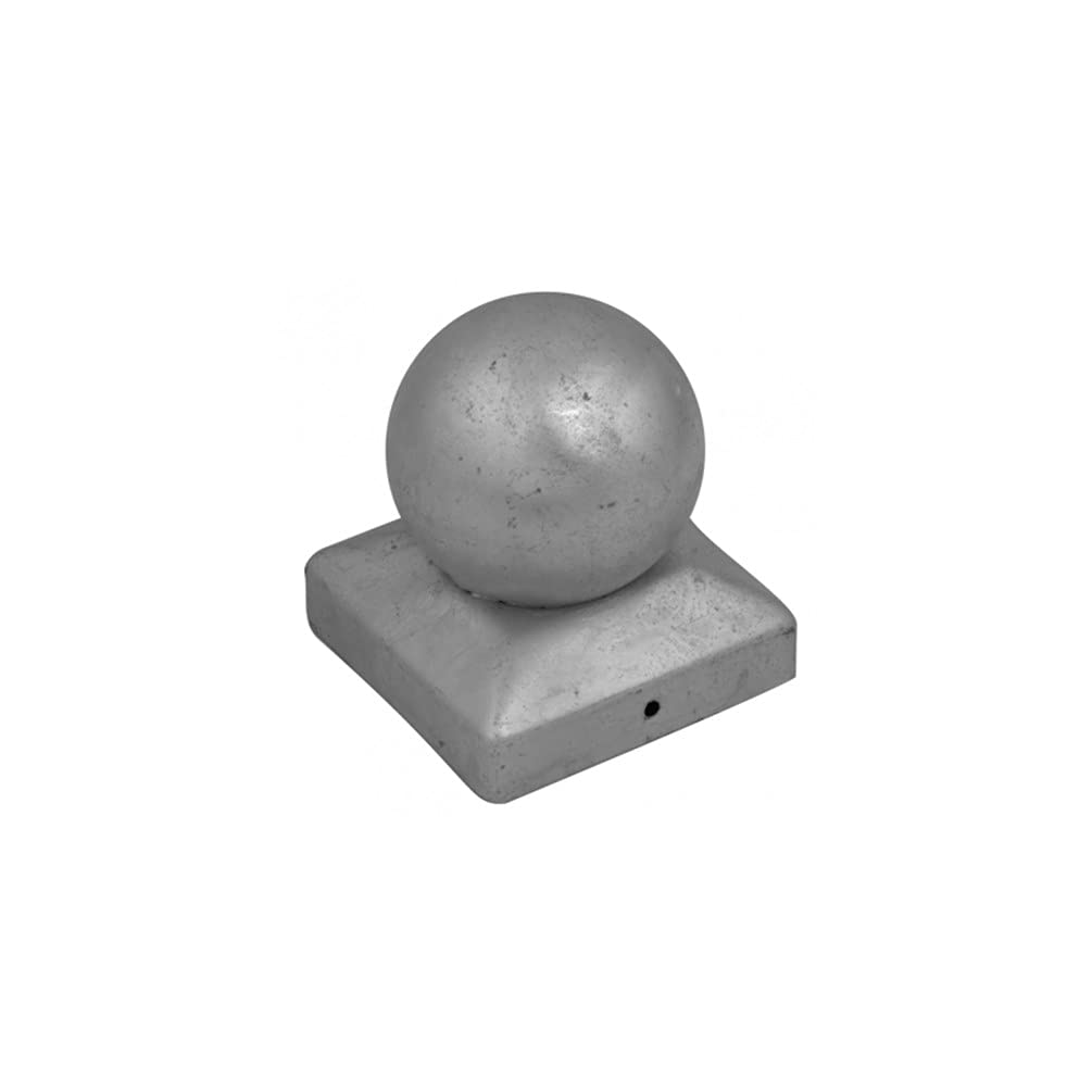 Domax Galvanised Metal Garden Decking Fence Ball Post Cap Finial (90 X 90Mm)