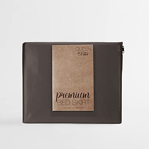 Linen-Market-Bed-Skirt-Ultra-Soft-Microfiber-Easy-Fit-with-14-Inch-Tailored-Drop-Hotel-Quality-Shrinkage-Fade-Resistant-Bed-Cover-King-Bed-Set-Bedroom-Decor-King-Chocolate Linen Market Bed Skirt Ultra Soft Microfiber Easy Fit with 14 Inch Tailored Drop Hotel Quality Shrinkage Fade Resistant Bed Cover King Bed Set Bedroom Decor King Chocolate