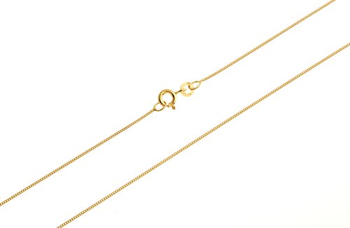 Silberketten Store Panzerkette Gold 333 Damen 38-60cm I filigrane Goldkette Damen hochglanz 0,8mm Stärke I Halskette Echtgold für Frauen mit Federring Verschluss