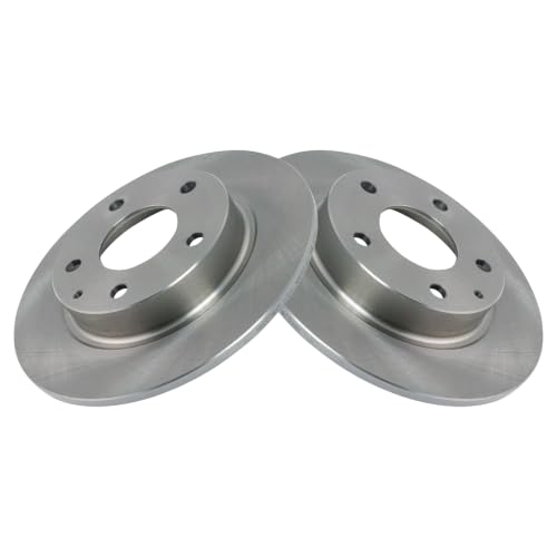 Image of TRQ Rear Ceramic Brake Pad and Rotor Set | For 2015-2016 Mazda 3 2014 Mazda 3 Japan Built Models 1st VIN Digit J