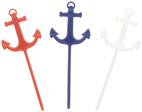 Fun Express Anchor Nautical Theme Food Picks - 25 Pc
