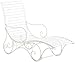 CLP Chaise Longue De Jardin Amiens en Fer Forgée I Bain De Soleil en Métal pour Intérieur Et Extérieur I Transat De Balcon Et Terrasse, Couleur:Blanc