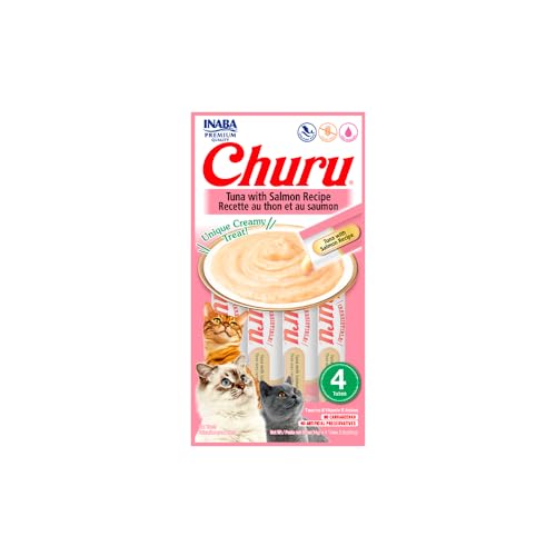 Churu Petisco Para Gato Sabor Atum Com Salmão 4 Tubos de 14g