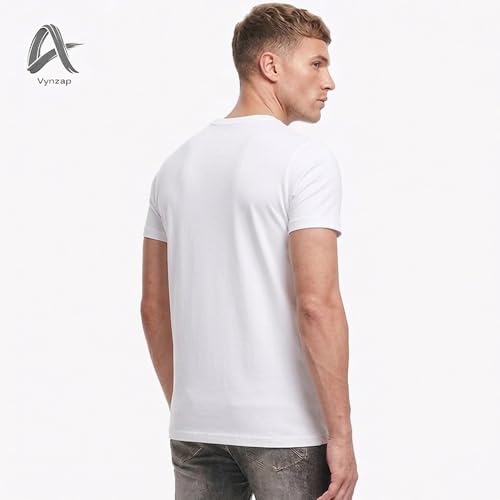 Image of Men's Premium 100% Cotton T-Shirt, Lightweight Short Sleeve Crew Neck Tee, Soft Breathable Summer Essential, Regular Fit