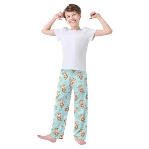 J JOYSAY Cartoon Otter Heart Pajamas Pants Soft Long Pajama Bottoms Lounge Sleep Pants Size S-XL3
