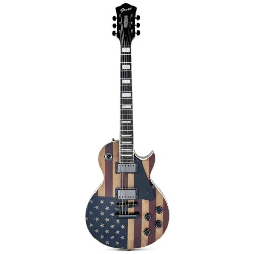 Image of Grote LP Electric Guitar Maple Body Vintage US Flag HH Pickups with Gigbag