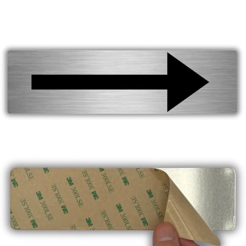 LEIASA | Panneau Flèche - 5x18 cm - Épaisseur 0,8 mm - Aluminium - Signalisation Directionnelle - Plaque Adhésive 3M - (Flèche)