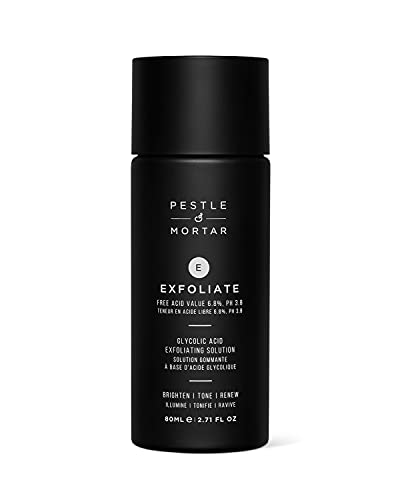 Pestle & Mortar Tónico facial exfoliante con ácido glicólico al 6.8%, con formulación sin alcohol y hamamelis, minimiza los poros, control de aceite, para piel mixta, grasa y propensa al acné, 80 ml