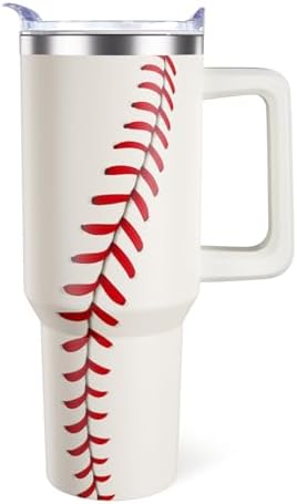 Hqhzaha 40oz Baseball Tumbler Baseball Gifts Stuff for Men Women ...