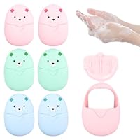 Tikplus 300 Stück Seifenblätter, 6 Boxen Mini Seifenblätter für Unterwegs, Einweg Papier Seife, Tragbare Seifenblättchen mit Kunststoffbox für Unterwegs Reisen Camping Outdoor Wandern