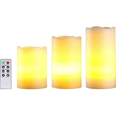 Polarlite LED-Kerze 3er Set Weiß Bernstein 7.5cm x 15cm Cover