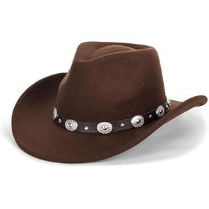 Cowboy Hat for Boys Girls Western Felt Fedora Hat for Kids 3-6 Years