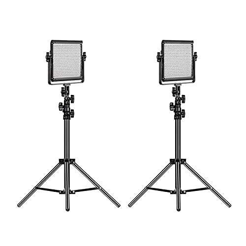 LEDビデオライト U-Brケットが付いているLEDビデオライトと70インチスタンド照明キットCRI97 + TLCI97 2300K-6800K ポートレート撮影 スタジオ撮影 YouTube動画 生放送 結婚式 ビデオ撮影用 (色 : Black, S