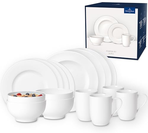 Villeroy & Boch For Me 16-Piece Dinnerware Set, Service for 4, Plate, Bowl, Mug, Premium Porcelain, Made in Germany