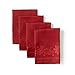 Benson Mills Holiday Elegance Heavyweight Engineered Jacquard Fabric Cloth Napkins for Holiday and Christmas Tablecloths (Dark Red, 18