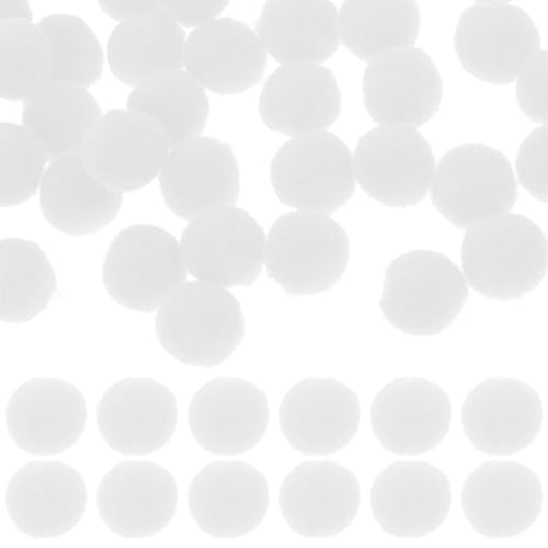 Pompons blancs Healvian doux et volumineux pour customiser vos vêtements