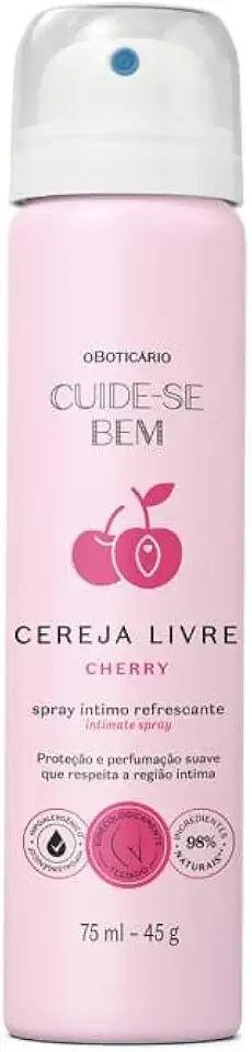Boticario Spray í­ntimo Refrescante Cuide-se Bem Cereja Livre 75ml