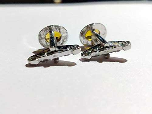 Mancuernillas de plata con citrino 6x8 mm miniatura 5
